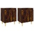 Mesitas de noche 2 uds patas madera roble ahumado 40x30x50