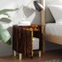 Mesitas de noche 2 uds patas madera roble ahumado 40x30x50