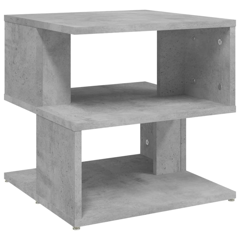 Mesa auxiliar de madera ingeniería gris hormigón 40x40x40