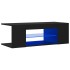 Mueble de TV con luces LED negro 90x39x30
