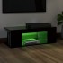 Mueble de TV con luces LED negro 90x39x30