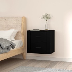 Mesita de noche de pared negro 50x36x47