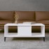 Mesa de centro madera contrachapada blanco brillo 90x50x36,5
