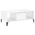 Mesa de centro madera contrachapada blanco brillo 90x50x36,5