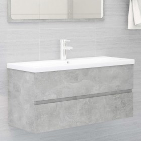 Armario para lavabo contrachapada gris hormigón 100x38,5x45