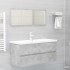 Armario para lavabo contrachapada gris hormigón 100x38,5x45