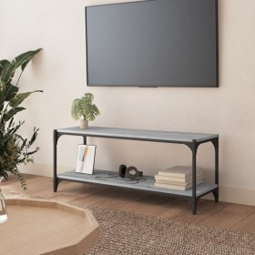 Mueble para TV contrachapada y acero gris Sonoma 100x33x41