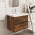 Mueble de lavabo contrachapado roble ahumado 60x38,5x45