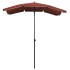 Sombrilla de jardín con palo terracota 200x130