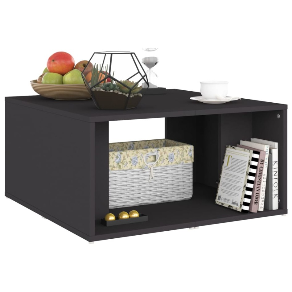 Mesas de centro 4 pzas madera contrachapada gris 33x33x33