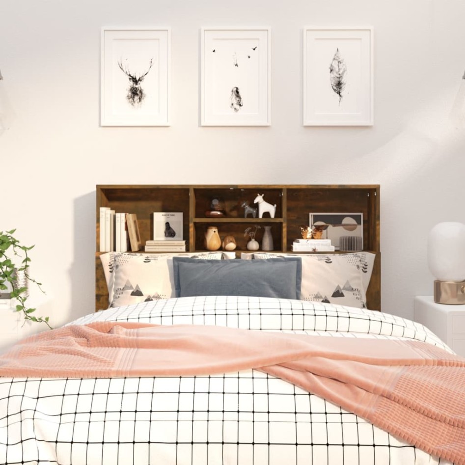 Mueble cabecero roble ahumado 120x19x103,5