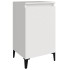 Mesita de noche madera contrachapada blanco brillo 40x35x70