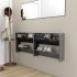 Zapateros de pared 2 uds contrachapada gris brillo 80x18x60