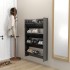 Zapateros de pared 2 uds contrachapada gris brillo 80x18x60