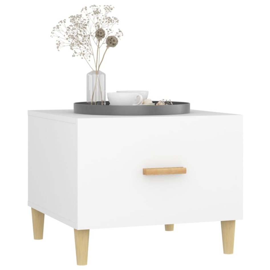 Mesas de centro 2 uds madera de ingeniería blanco 50x50x40