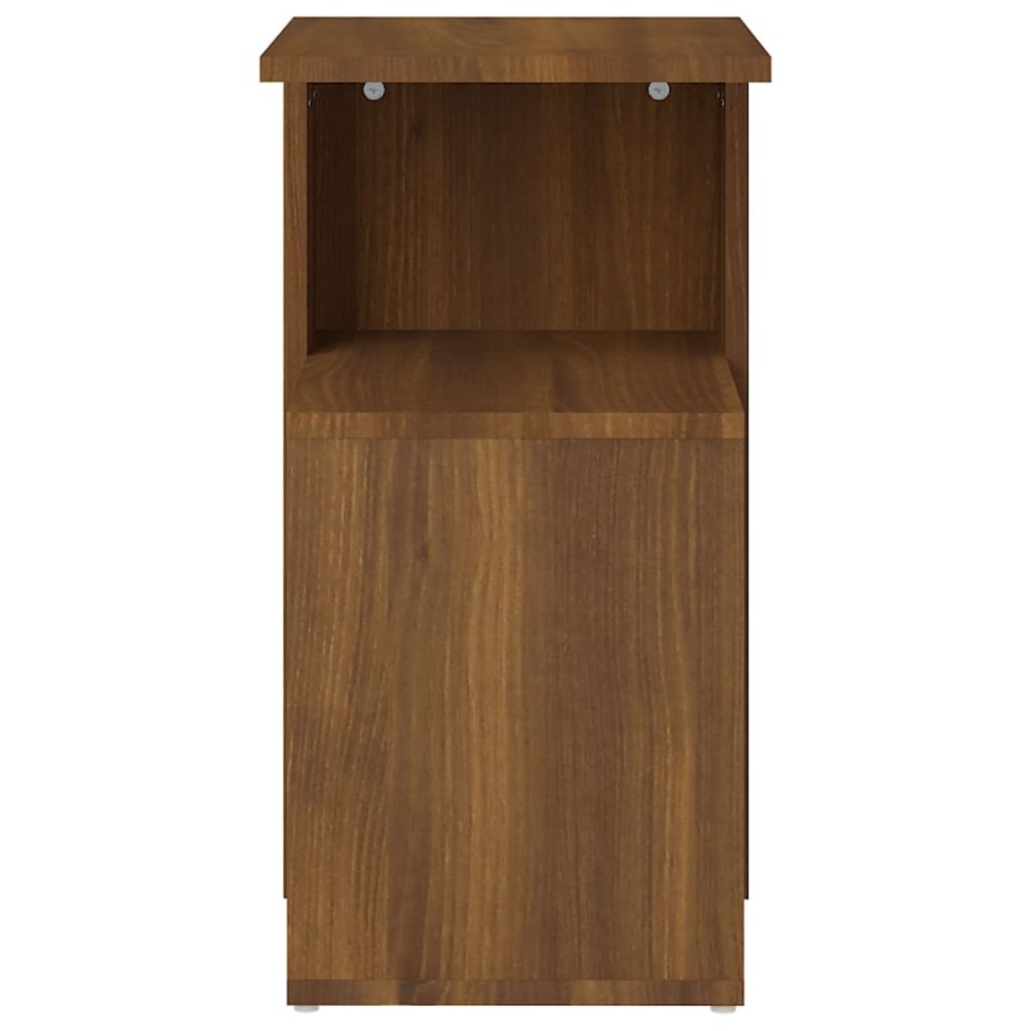 Mesa auxiliar madera contrachapada marrón roble 36x30x56