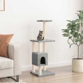 Rascador para gatos con postes de sisal gris claro 104