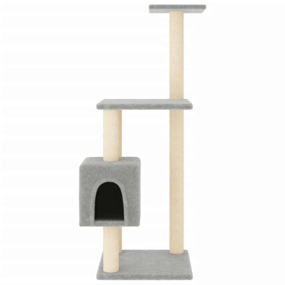 Rascador para gatos con postes de sisal gris claro 104