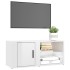 Mueble de TV madera contrachapada blanco brillo 80x31,5x36