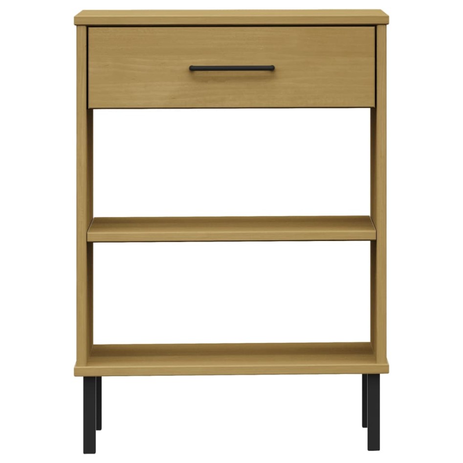 Armario consola patas de metal madera maciza pino marrón