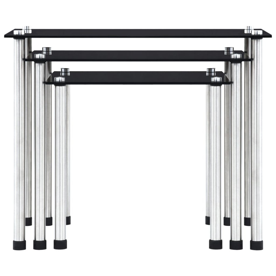 Mesas apilables 3 unidades vidrio templado