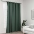 Cortina opaca con ganchos look de lino verde 290x245