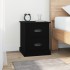 Mesita de noche madera contrachapada negro 39x39x47,5