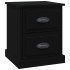 Mesita de noche madera contrachapada negro 39x39x47,5