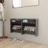 Zapateros de pared 2 uds contrachapada gris brillo 60x18x60