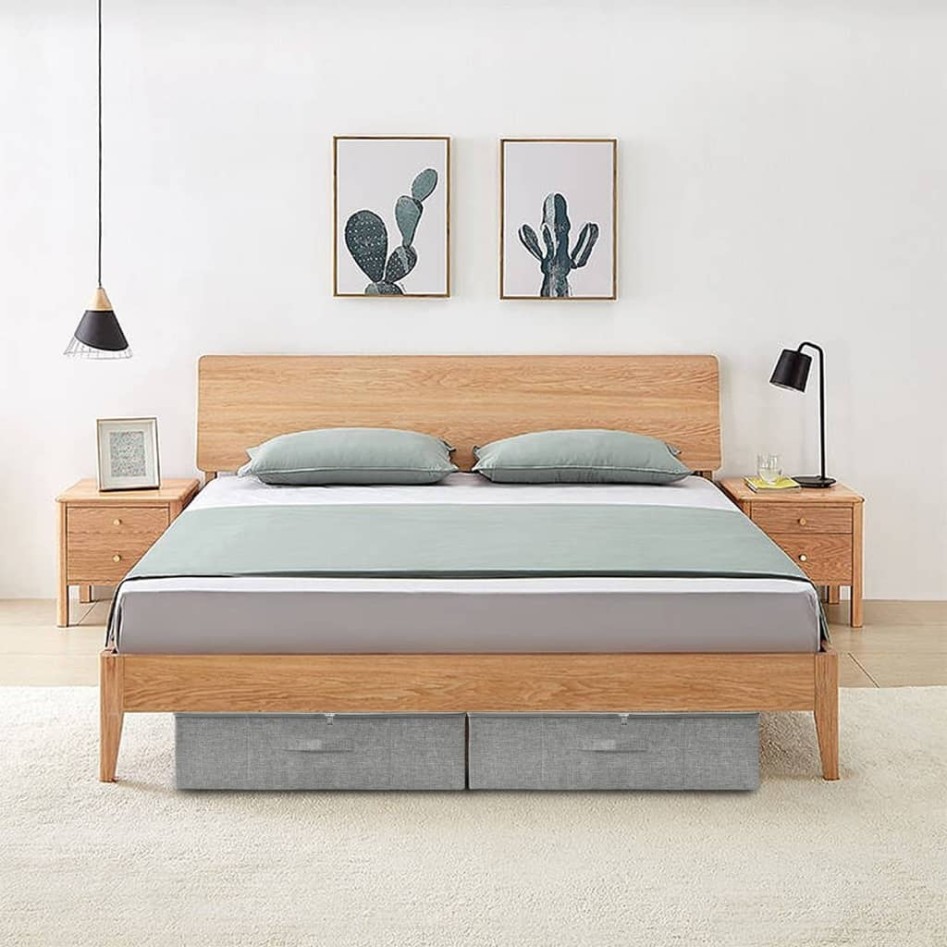 Cajas de almacenaje 2 unidades tela gris 70x40x18