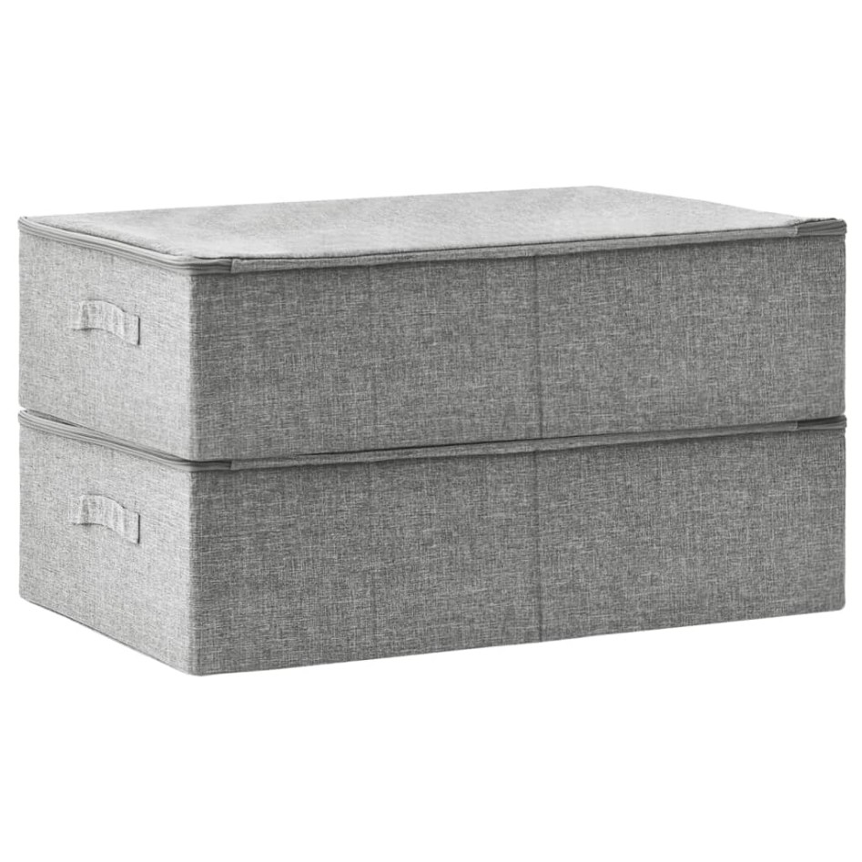 Cajas de almacenaje 2 unidades tela gris 70x40x18