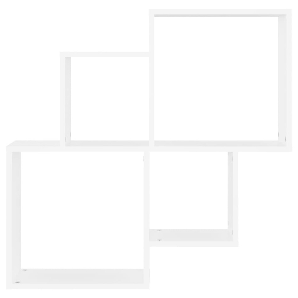 Estante de cubo pared madera contrachapada blanco 80x15x78,5