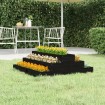 Jardinera de madera maciza de pino negro 80x80x27 cm
