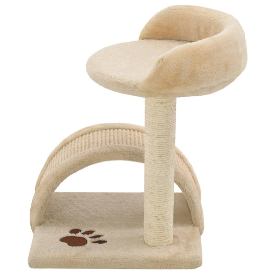 Rascador para gatos con poste de sisal 40 cm beige y