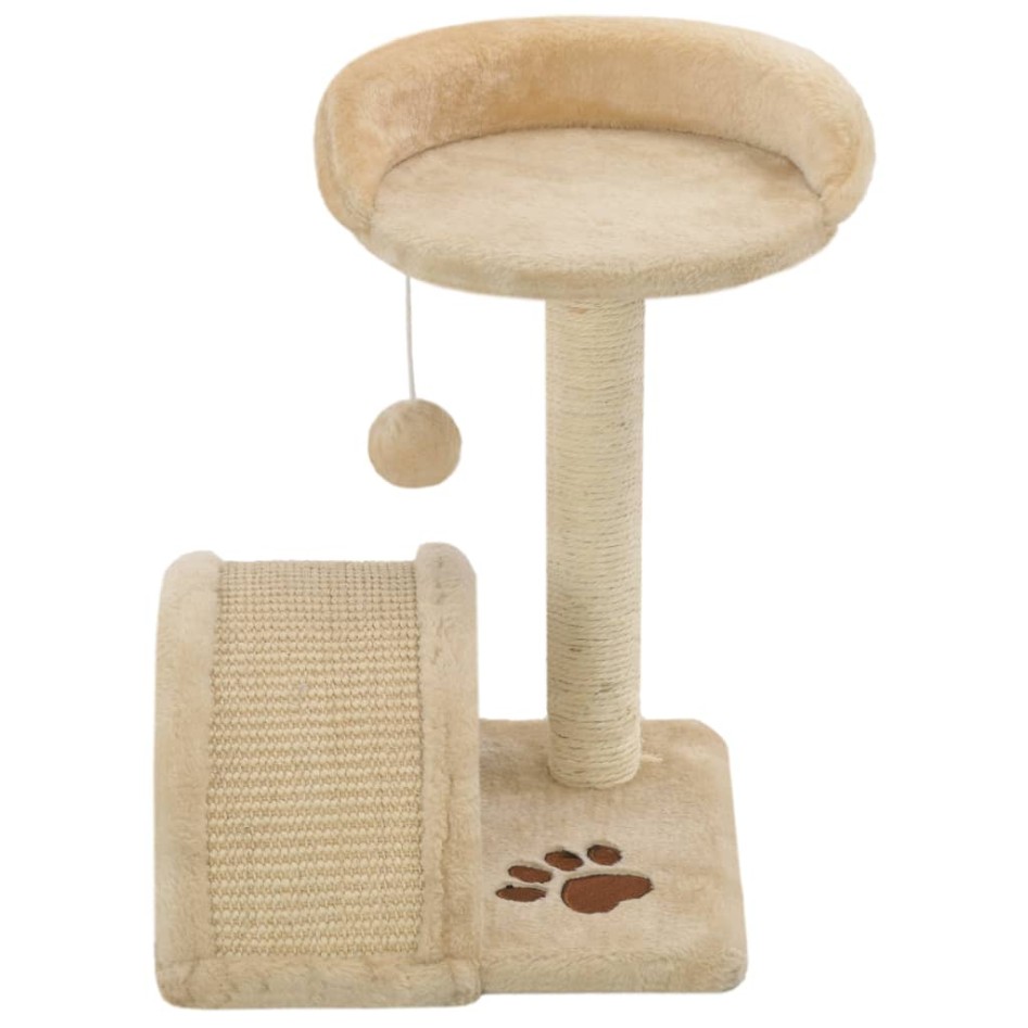 Rascador para gatos con poste de sisal 40 cm beige y