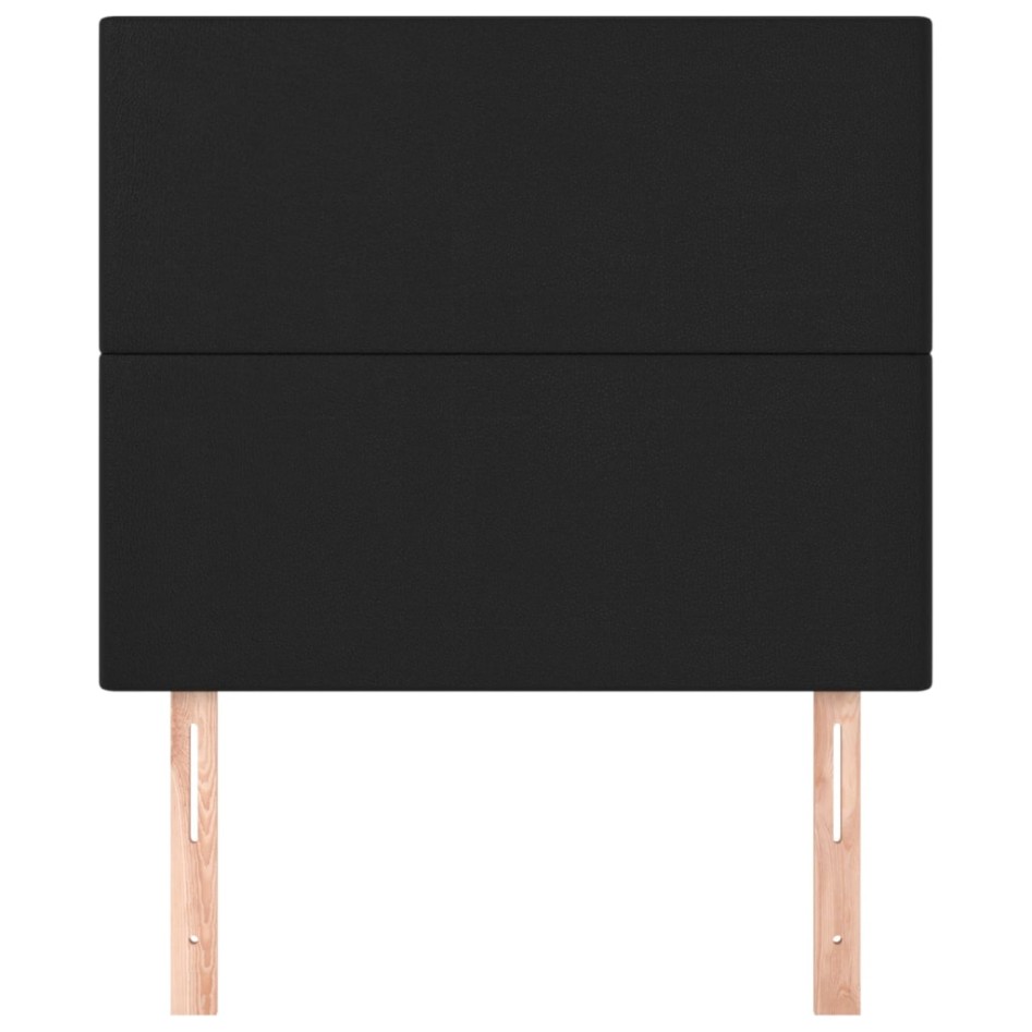 Cabeceros 2 unidades de cuero sintético negro 90x5x78/88