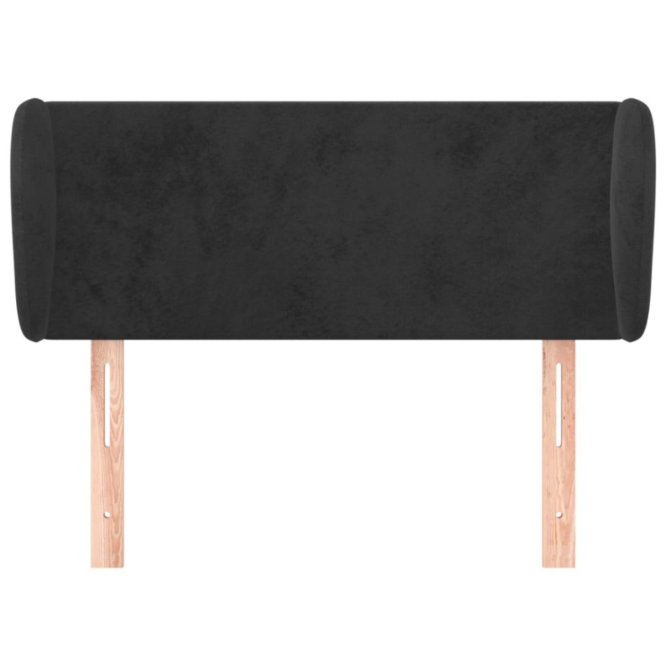 Cabecero de terciopelo negro 83x23x78/88