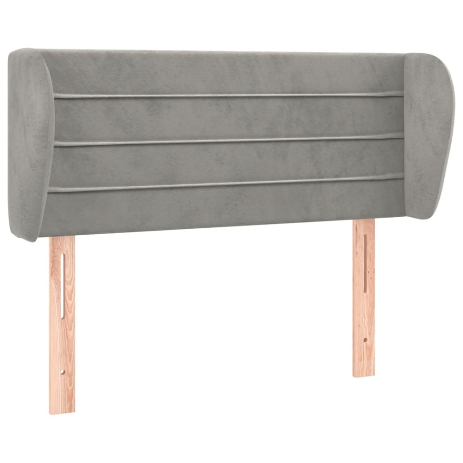 Cabecero de terciopelo gris claro 83x23x78/88