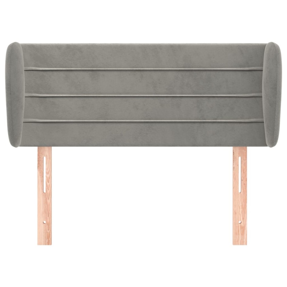 Cabecero de terciopelo gris claro 83x23x78/88