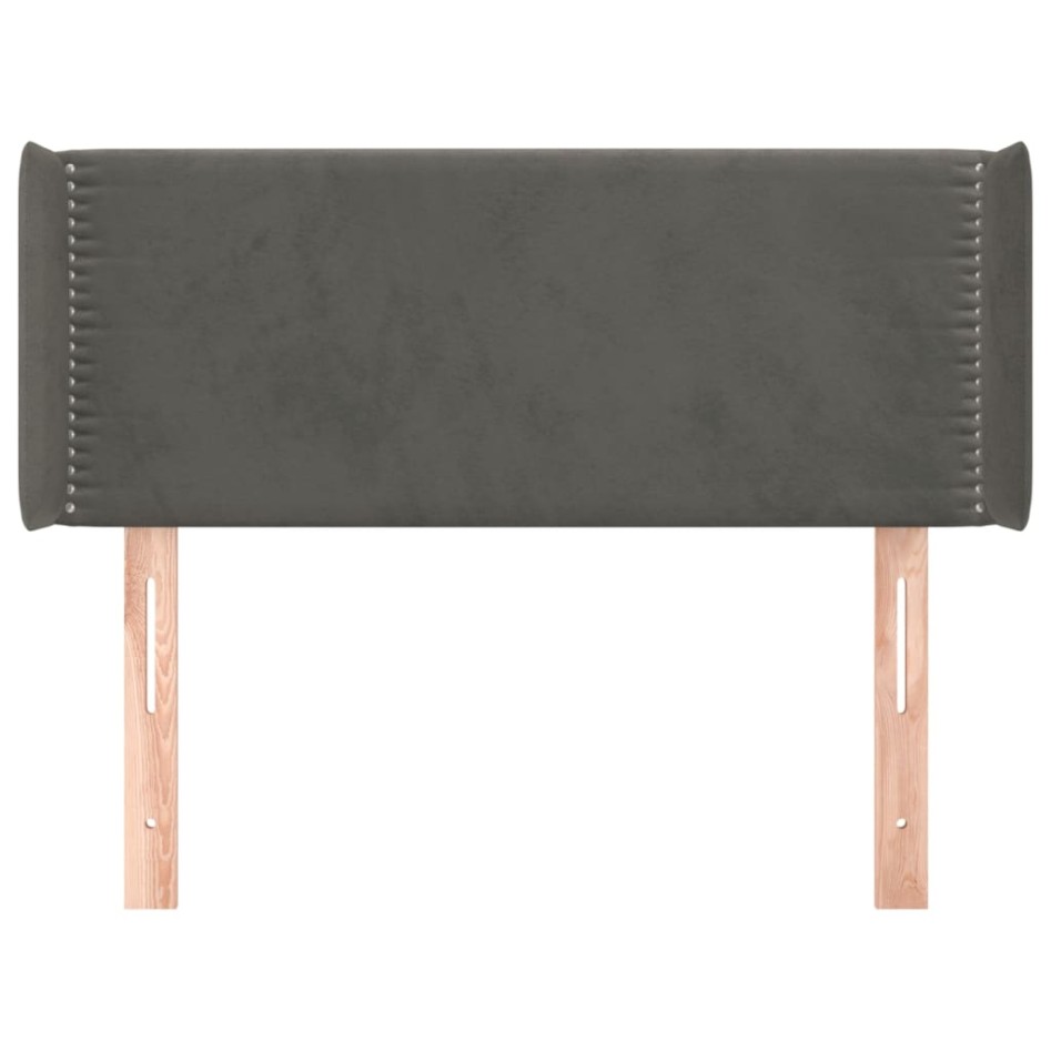 Cabecero de terciopelo gris oscuro 103x16x78/88