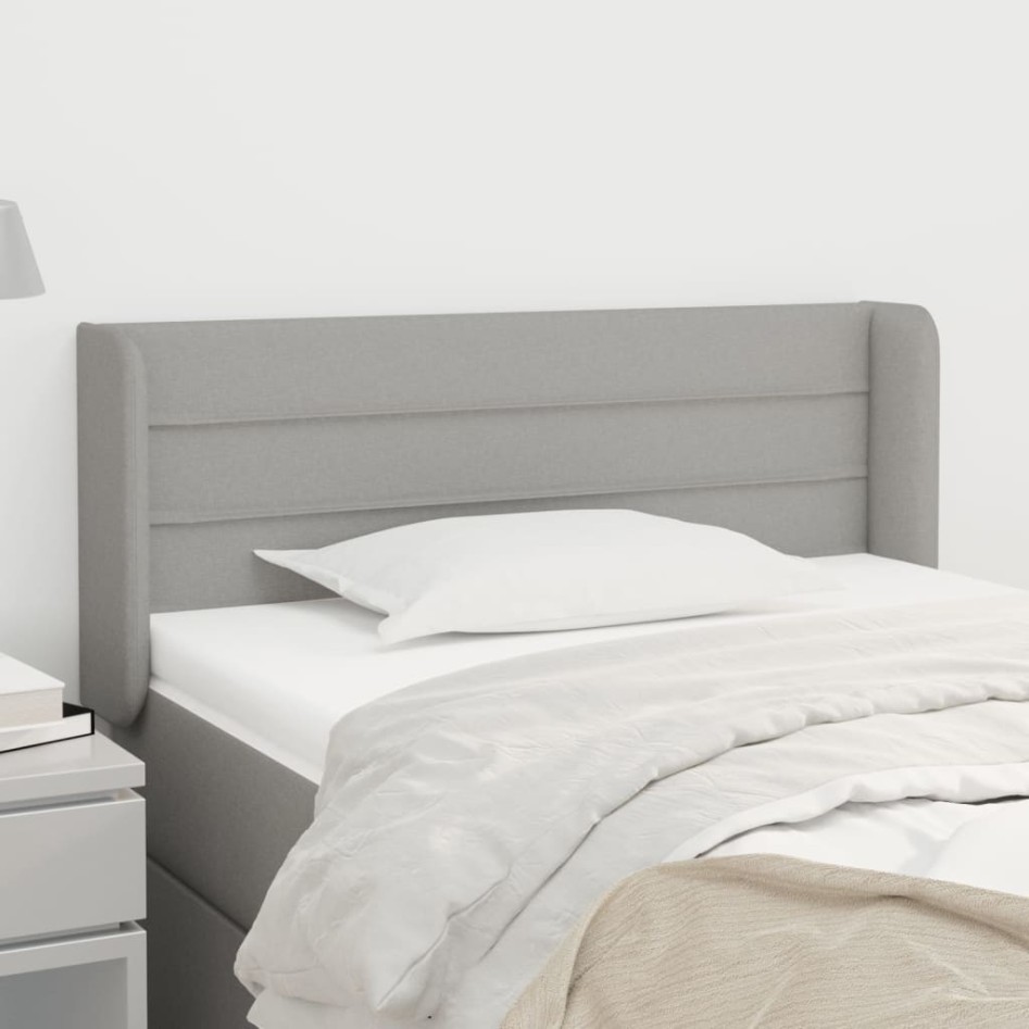 Cabecero de tela gris claro 103x16x78/88