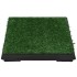 Inodoro mascotas con bandeja césped artificial verde 63x50x7