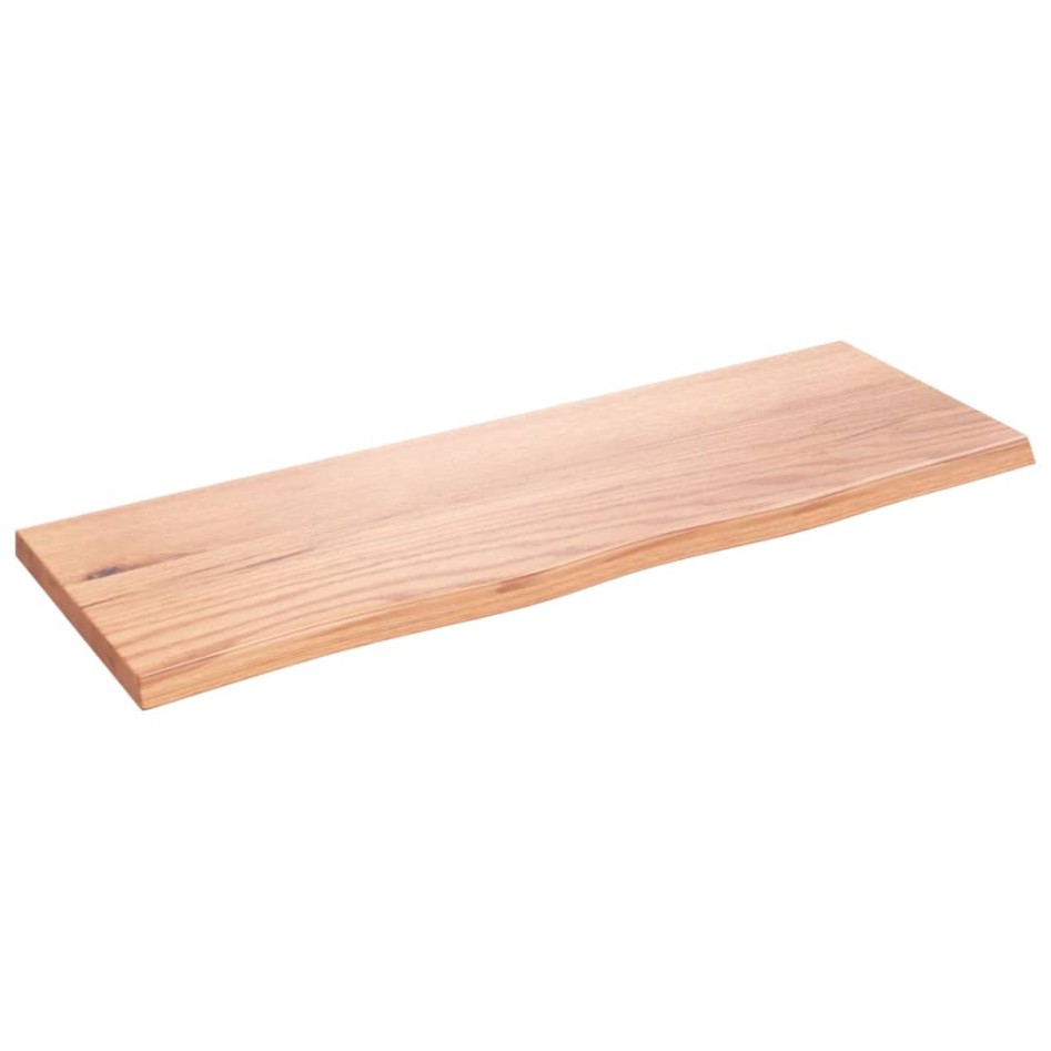 Encimera de baño madera maciza tratada marrón claro 80x30x2