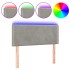 Cabecero con LED de terciopelo gris claro 90x5x78/88