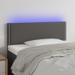 Cabecero con LED cuero sintético gris 100x5x78/88 cm