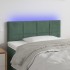 Cabecero con LED de terciopelo verde oscuro 90x5x78/88