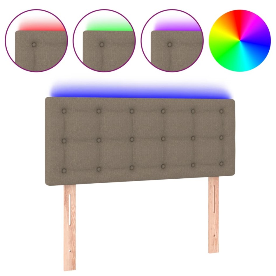 Cabecero con LED de tela gris taupe 80x5x78/88