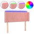 Cabecero con LED de terciopelo rosa 83x16x78/88