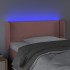 Cabecero con LED de terciopelo rosa 83x16x78/88