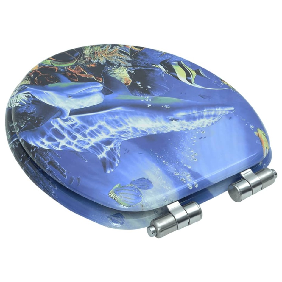 Asiento inodoro WC con tapa de cierre suave MDF diseño